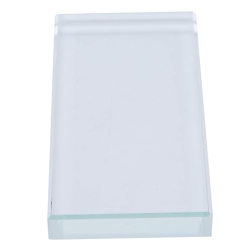 Nail Art Palette, Portable Rectangle Glass Makeup Palette Eyelash Extension Adhesive Glue Pallet for Home Salon