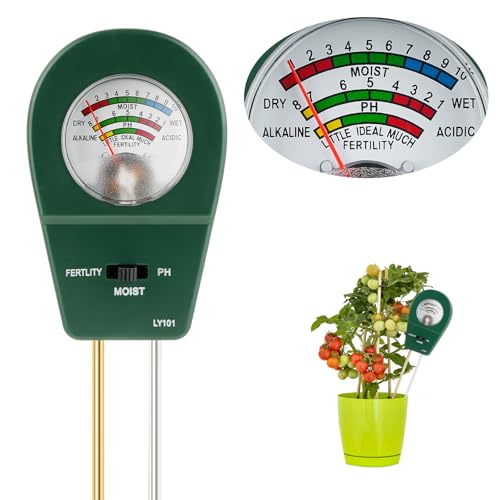 Adoric Soil Moisture Meter, 3-in-1 Soil pH, Moisture & Fertility