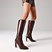 Attiposh Knee High Boots for Women Brown Round Toe High Heel Chunky Heeled Tall Boots Wide Calf Side Zipper Long Boots Comfortable Fashion Dress Boot for Winter Fall Summer Spring Leather Boots