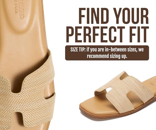 Image of Project Cloud 100% Genuine Leather Sandals for Women 2026 - Fashion Flat Womens Sandals with Memory Foam Insole Slides Sandals Women Footwear - Mules Women's Sandals (Jannel)