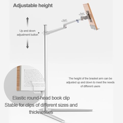 Atril portátil de altura regulable con base metálica estable 5