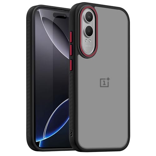 Image of V-TAN Back Cover Oneplus Nord CE4 Lite 5G Compatible Case, Matte Finish Transparent Case, TPU, Camera Protective Shockproof Cover (Black)