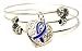 Colon Cancer Blue Lace Heart Awareness Ribbon Triple Wire Adjustable Bracelet Made in the USA