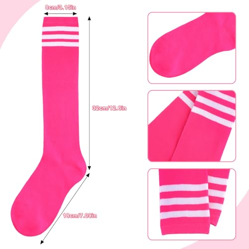 Image of DRESHOW 3 Pairs Cotton Knee High Socks for Women Solid Knit Knee Long Stocking Leg Warmer All Season Gift