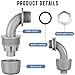 Yaomiao 1/2 Inch Liquid Tight Connector PVC Electrical Conduit Fittings Straight 90 Degree Flexible Conduit Connector for Home Bathroom Tube Tool Supplies, Grey(50 Pcs)