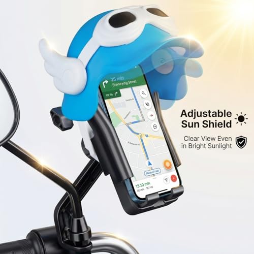 Image of DETACHI Motorbike Phone Holder Helmet Design, UV Protection, Rain Proof, Flexible & Adjustable Angle, Easy to Use, Universal Anti-Slip Mobile Mount for Bikes & Scooters, Secure Handlebar Stand