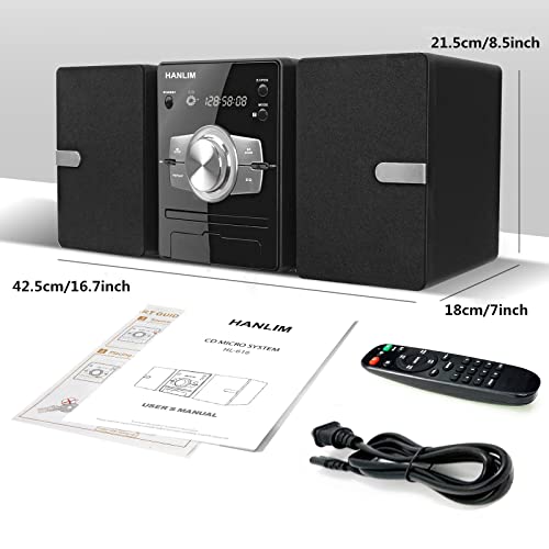 Hanlim HL-616 Home Stereo System With Cd Player Fm Radio Bluetooth Aux In/Usb In, Earphone Jack, Remote Control, 30W Hifi Shelf Stereo System thumb #4