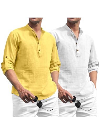Image of Zombom Men's Kurta || Chinese Collar Long Sleeves || Straight Hip Length Kurtas || Short Kurta for Men || for Festival || Function || Occasion Wear Fancy Kurta for || Best Gifts for Men