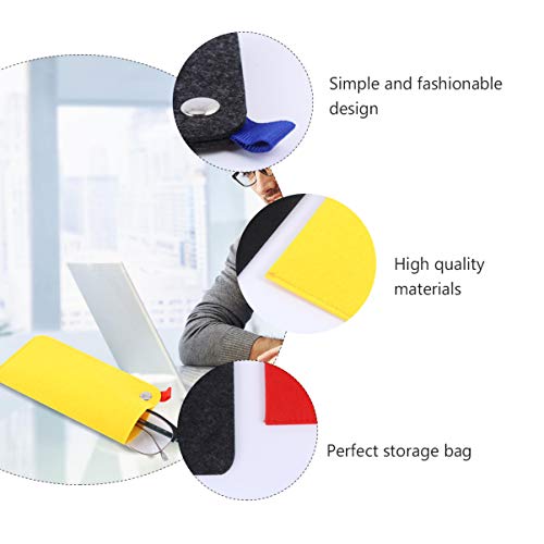 EXCEART Bolsa de Óculos Colorida Bolsa de Armazenamento de Óculos Bolsa de Feltro para Óculos 5 Unid