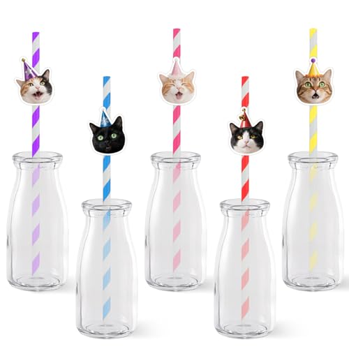 Pitillos de papel con diseño de gato 50 piezas miniatura 1