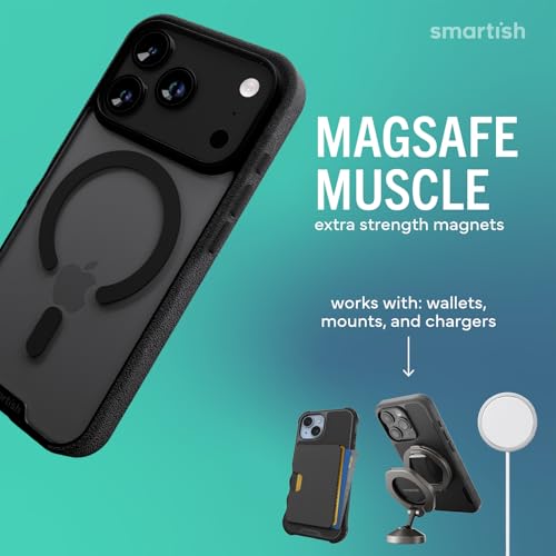Image of Smartish iPhone 17 Pro MagSafe Clear Case - Gripmunk Magnetic Slim Case [Lightweight + Protective] Anti-Yellowing Thin Grip Clear Cover for Apple iPhone 17 Pro - Clearly Clear - Custom Print
