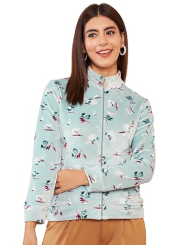 Image of Modeve Floral Printed Stand Collar Lightweight Tailored Jacket