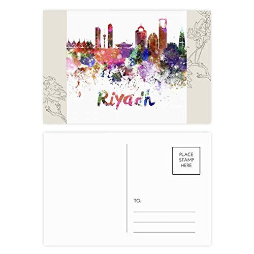 Carte postale fleur Riyad pour remercier vos proches avec une touche aquarelle