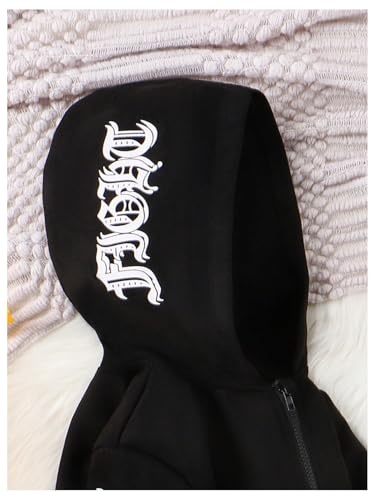SHENHE Girl's Graphic Zip Up Hoodie Letter Print Long Sleeve Hooded Jacket Outerwear4