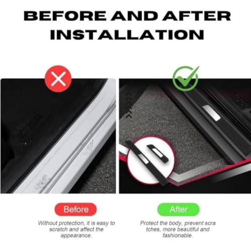 Image of Car Door Sill Plate with Reflector for Hyundai Grand i10 Nios Car | Scuff Plate for Front & Rear | Anti-Scratch Foot Step Guard for Car | Easy Installation