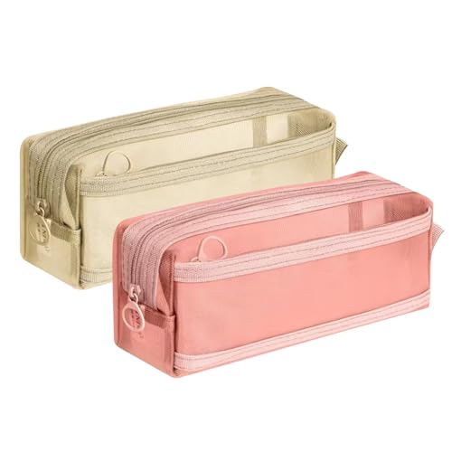 BSITSSS 2 Piezas Estuche Escolar, Estuches Escolares Cremalleras, Cartucheras Escolares Diseño Sencillo y Gran Capacidad, Estilo Dulce Cartuchera para Niñas Niños Adolescentes Estudiantes Adultos