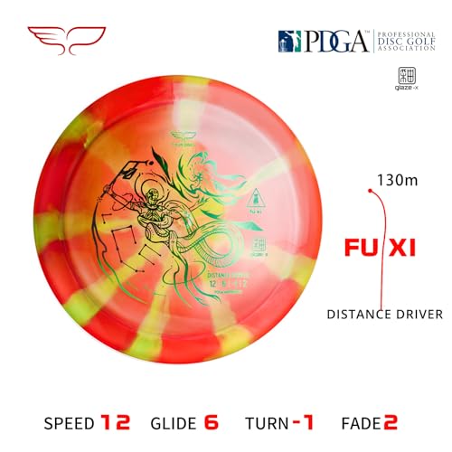Yikun PDGA Disc Golf Distance Driver 165-176g Glaze Line FUXI Perfect for Outdoor Games and Competition