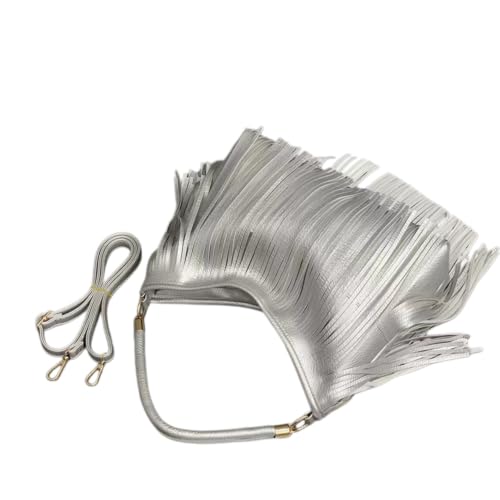 Image of IAMUHI Casual Rivets Fringed Shoulder Handbag for Women,Soft Vegan Leather Hippie Crossbody Purse Bag Hobo Bag