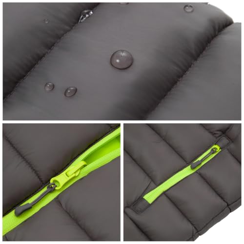 Image of Rokka&Rolla Boys' Reversible Lightweight Water-Resistant Puffer Jacket | Lightweight Breathable Reversible Puffer Makes A Hooded Winter Coat For Boys To Wear During Cold Weather Activity