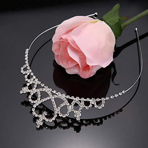 Faixa de cabelo tiara de cristal com strass garota nupcial princesa formatura coroa conveniente e pr