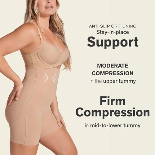 Image of Leonisa On Target - Tummy Control Shapewear Strapless Sculpting Step-in Body Shaper with Short Bottom