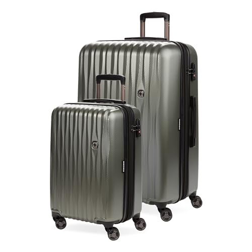 Image of SwissGear 7272 Energie Expandable Hardside Luggage with Spinner Wheels and TSA Lock, Gunmetal, 2-Piece Set (19 /27)