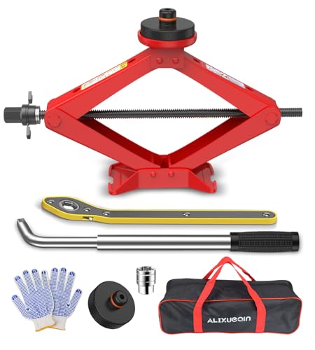Car Jack Kit 2.5 Ton Scissor Jack for Tesla Model Y Model 3/S/X Red Tesla Jack Kit with Tesla Pucks