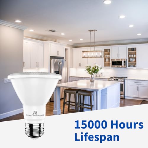 RENO SUPPLIES PAR 20 LED Bulbs, Pack of 6, Dimmable, 7W, 500LM, LED Flood Lights, (50W Halogen Bulb Equivalent) LED Spotlight Bulbs, Recessed Lighting, E26 Screw Base, UL Listed (Pack of 6, Warm White, 3000K) by RENO SUPPLIES - Image 7