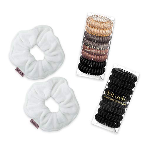 Kitsch Microfiber Hair Drying Scrunchies and Kitsch Spiral Hair Ties Bundle for an Amazing Deal!