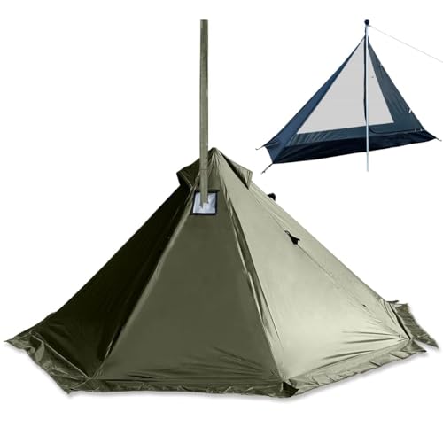 Camping Hot Tent with Wood Stove Jack Winter Teepee Tent
