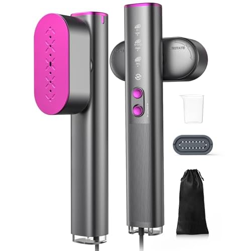 Fer à Repasser Vapeur Portable, 110-240V Double Tension, Mini Fer à Vapeur 2-en-1 (Voyage/Domicile), Chauffe Rapide 15s, 1000W, Léger et Compact – Idéal pour Voyages