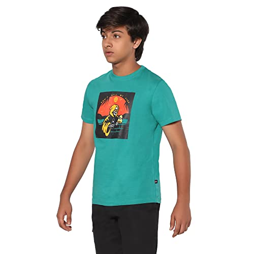 Image of TeenTrums Teenagers Boys Tshirt 100% Cotton Casual Wear Round Neck Half Sleeve Cool Graphic Printed T-Shirt for Boys