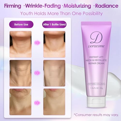 Retinol, Collagen & Hyaluronic Acid Neck Firming Cream – Anti-Aging Neck Cream for Firming & Tightening, Helps Improve the Look of Sagging Skin on Neck & Face, 1.76 Fl Oz - Image 4