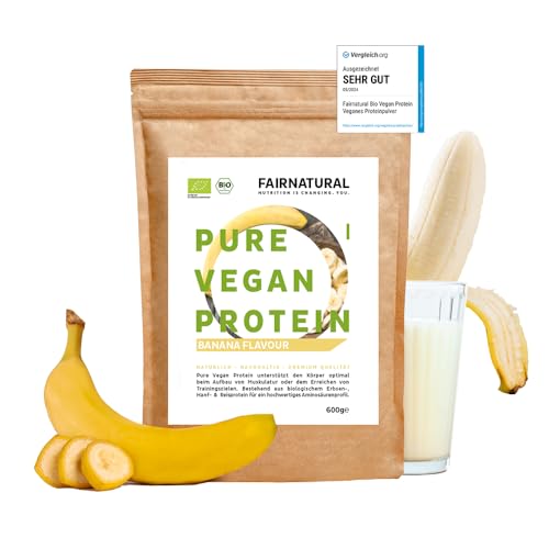 VEGAN Protein-Pulver BIO Banane ohne Soja & Chemie [Regional aus Deutschland] - 5K pflanzliches...
