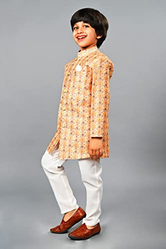 Image of AHHAAAA Kids Ethnic Silk Blend Indo-Western Sherwani Set For Boys 492MF