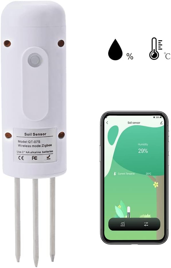 Tuya Zigbee Wireless Soil Moisture Meter Temperature Humidity Tester Plant Monitor IP67 Waterproof Detector for Garden Planting