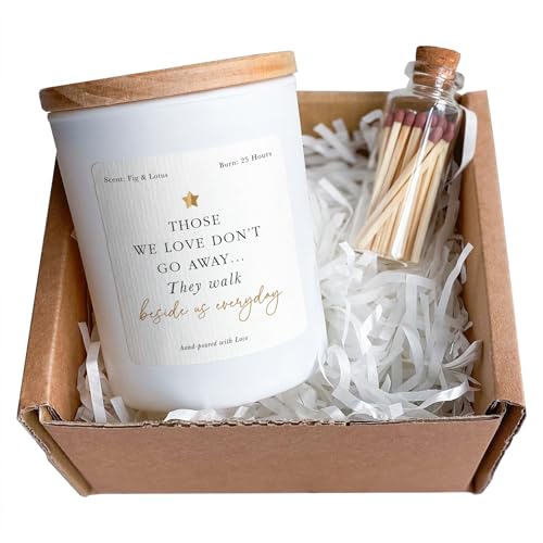 Pomchick - Those we love dont go away... scented candle Memorial Gift for loss friend dad grandad mum Bereavement Condolence In Loving Memory Sympathy