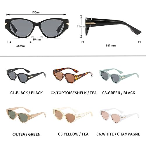 Black Green Cat Eye Sunglasses Women Men Sun Glasses Decorative Glasses2