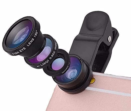 Universal HD Camera Lens Kit 180 Degree Fish Eye+0.65X Wide Angle+10X Macro Lens Glass & Aluminum Alloy Shot Clip Attachments Compatible with iPhone iPad Android Smartphone & Tablets-picture-34