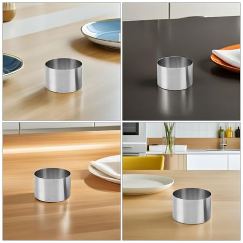 Molde redondo de acero inoxidable de 8 cm para pasteles pequeños y mousse 4