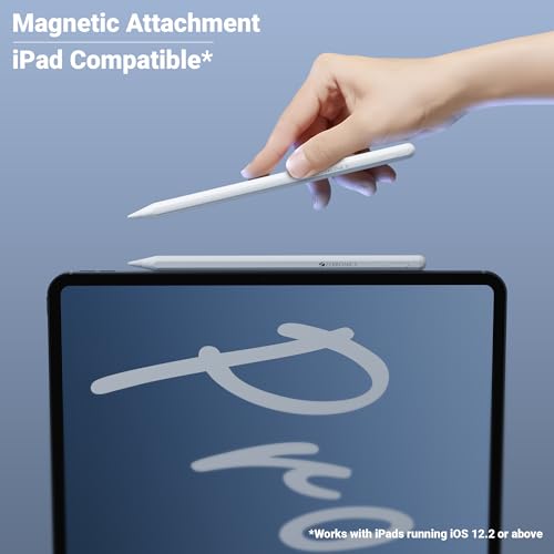 Image of Zebronics Ultra-Lightweight Stylus for iPad, Palm Rejection, Pressure Sensitive, Tilt Support, Auto-Sleep Mode, Magnetic Body, Replaceable Pen Tip, for iOS 12.2 or Above iPads (Stylus Pro 2)