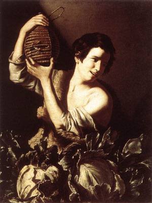 Peinture à l'huile Tommaso Salini Boy with a Flask 12x16 Pouces