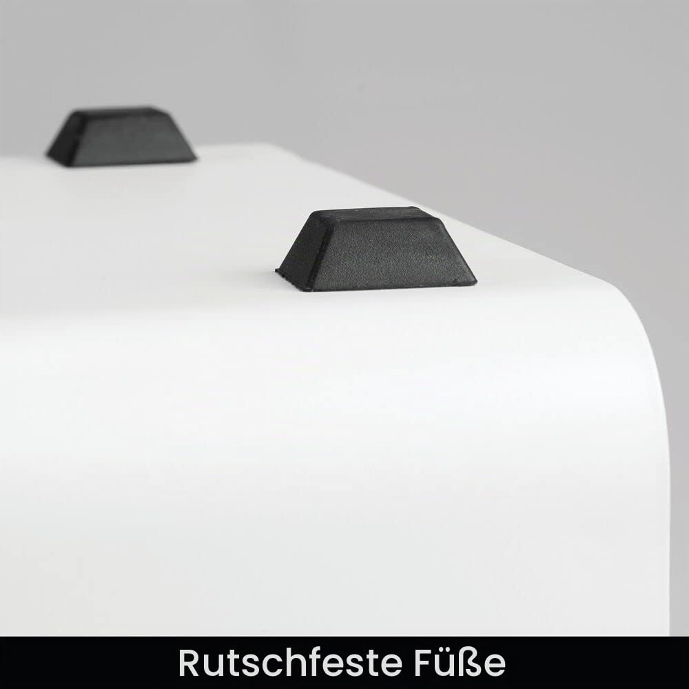 mDesign Brotkasten aus Metall - eleganter Vintage Brotkasten - Brotkasten mit Deckel für Backwaren - Weiß Matt