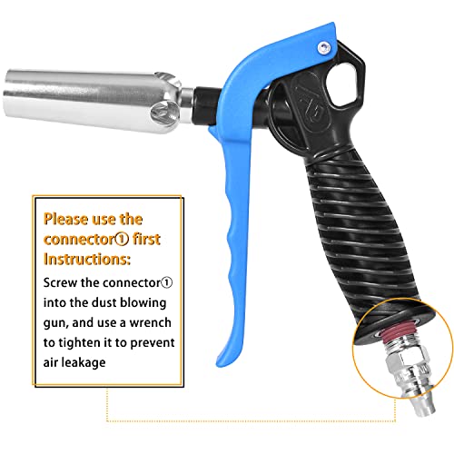 Industrial Air Blow Gun For Compressor, Venturi Air Nozzle Blow Gun Air Compressor Gun With High Flow Venturi Nozzle, 1/4-Inch With High Flow Pneumatic Air Blow Gun Kit #TOP4