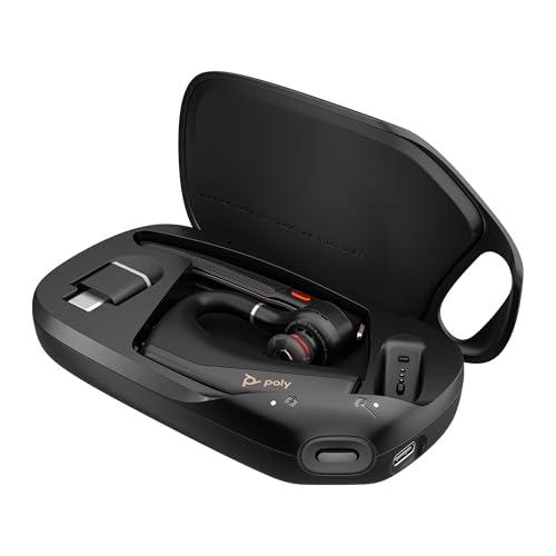 Poly Voyager Legend 50-M UC Bluetooth-Headset NoiseBlockAI WindSmart Smart-Sensor 10 Stunden Akkulaufzeit Geräuschunterdrückung Ladeetui Schwarz