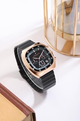 Image of Daniel Hechter Paris Bercy Collection Modern Multi Functional Watch for Men with Square Dial and Stainless Steel Strap