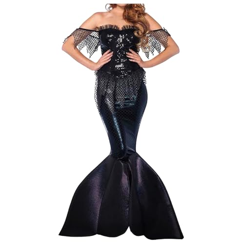 Robe de sorcière Halloween pour femme sirène élégante et gothique