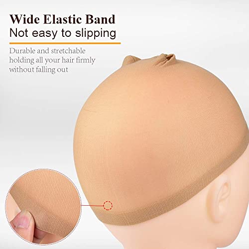 Stocking Wig Caps, DEPHNARSA 24pcs Stretchy Nylon Wig Caps Stocking Caps For Wigs Wig Caps For Women Man (Light Brown) - Image 4