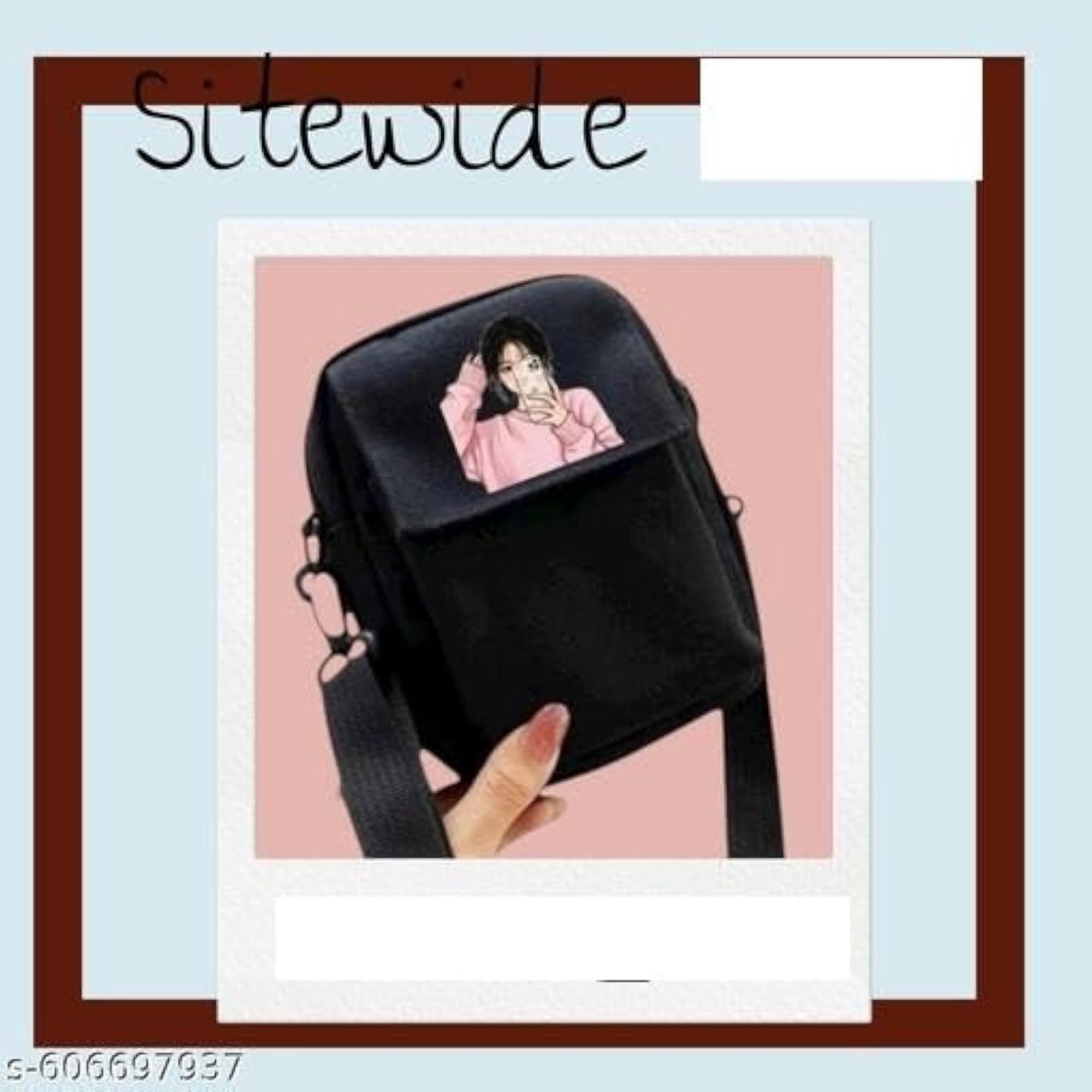Embroidered Large Capacity Canvas Sling Bag