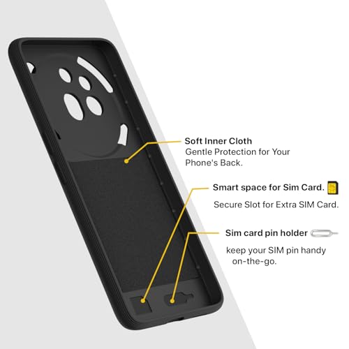 Image of Amazon Basics Back Cover for Nothing Phone 3a Pro 5G | Full Camera Protection | TPU Soft Flexible Shockproof Bumper Case(Black)